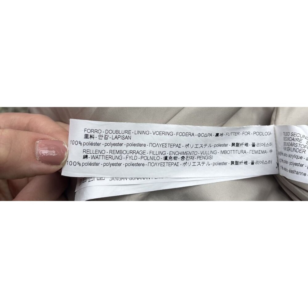 Zara Womens Bomber Jacket S‎ Satin Full Zip Aviator Green Pockets Short Satin - Picture 10 of 11